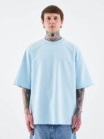 تیشرت بیسیک ماچینیست Oversized رنگ Light blue - Image 2
