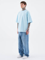 تیشرت بیسیک ماچینیست Oversized رنگ Light blue - Image 3