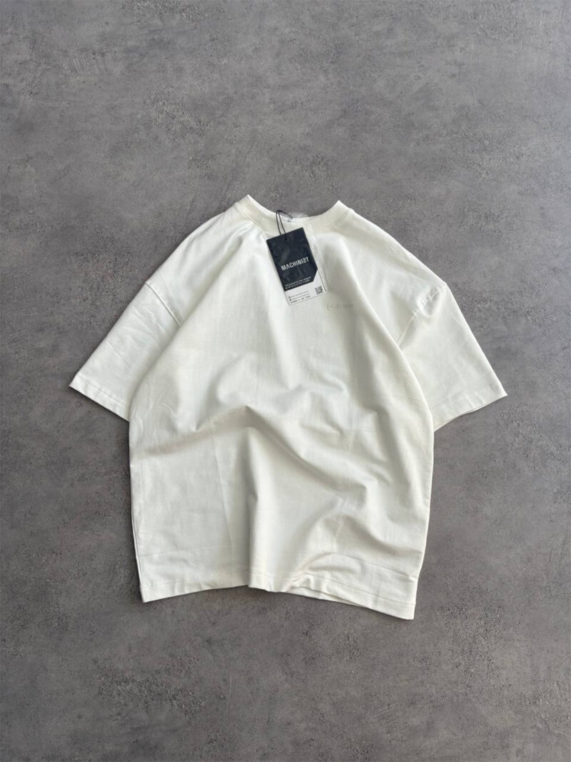 تیشرت بیسیک ماچینیست Oversized رنگ Ecru