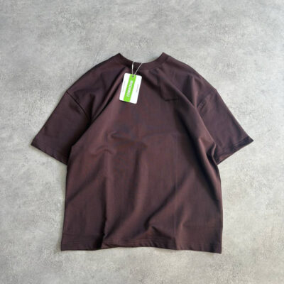 تیشرت بیسیک ماچینیست Oversized رنگ Oak coffee