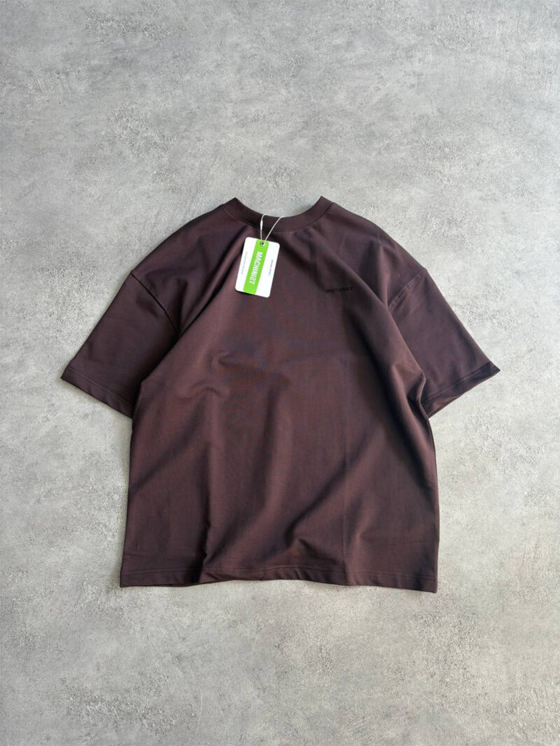 تیشرت بیسیک ماچینیست Oversized رنگ Oak coffee