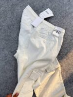 شلوار کارگو ZARA لینن | ریلکس فیت، پارچه تنفس‌پذیر و لاین اقتصادی با کیفیت بالا - Image 4